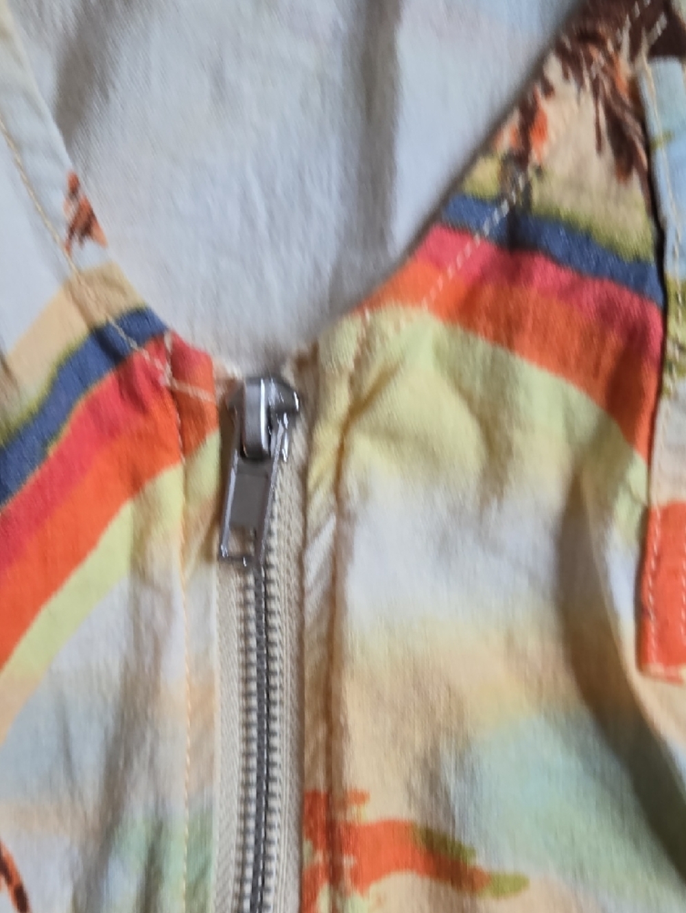 Urban Outfitters Yellow Tropical Zip Front Dress Nwt Sz L Linen Stretch - Picture 4 of 6